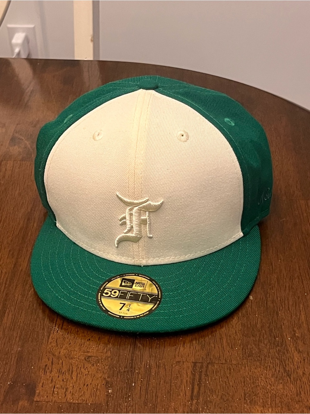 Green & Cream Two-Tone Fitted Baseball Cap